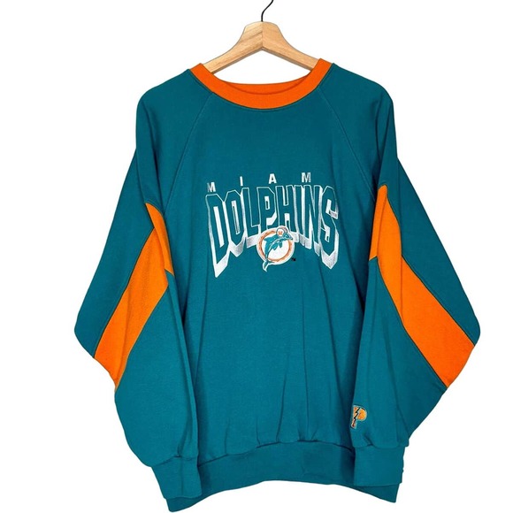 NFL Sweaters - Vintage Miami Dolphins NFL Pullover Crewneck Sweater Unisex Size Medium Teal